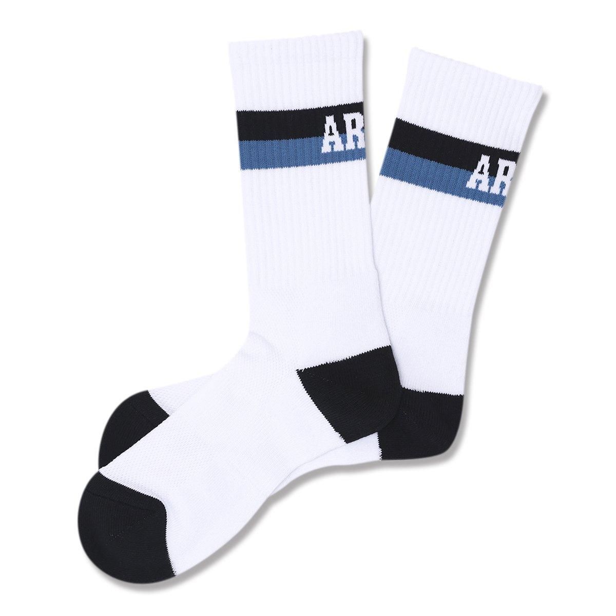 bi-color crew mid. socks【white/blue】 - Arch ☆ アーチ