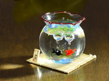 昔ながらの金魚鉢 モダンな赤セット - 心斎橋硝子本舗｜メーカー直営の