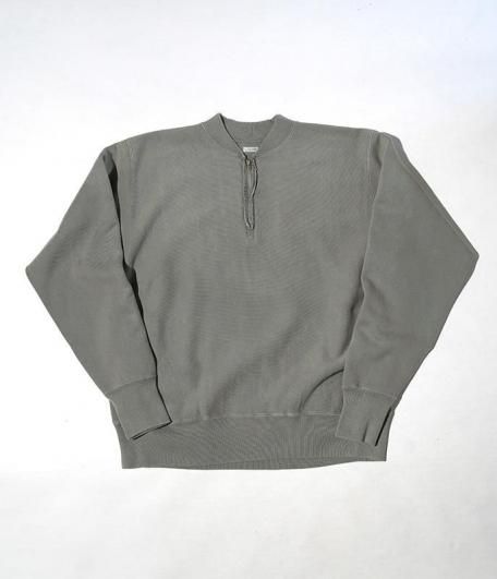 A.PRESSE Vintage Half Zip Rib Collar Sweatshirt [GRAY] - Fresh