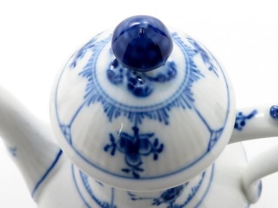 ロイヤルコペンハーゲン ポット□ブルーフルーテッド プレインレース