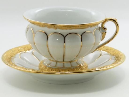 マイセン カップ＆ソーサー□Xフォーム C&S 金彩 ゴールド 1客 Meissen