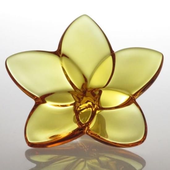 バカラ 置物 ○ ブルーム オレンジ 花 クリスタル フラワー