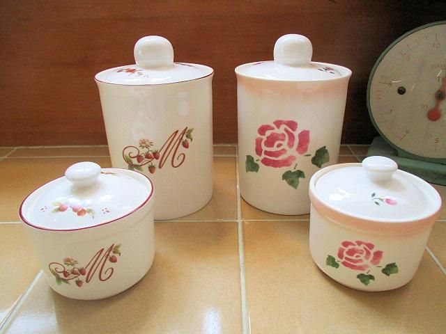 マニーローズ 陶器ラ・フロレゾン キャニスター（L） - 「フランス雑貨