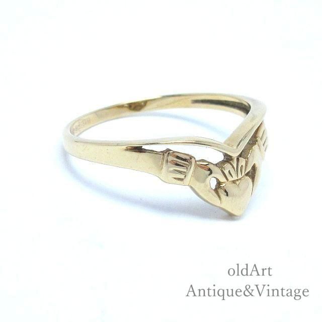 アイルランド製TJH工房伝統的な指輪Claddagh Ringクラダリングホール