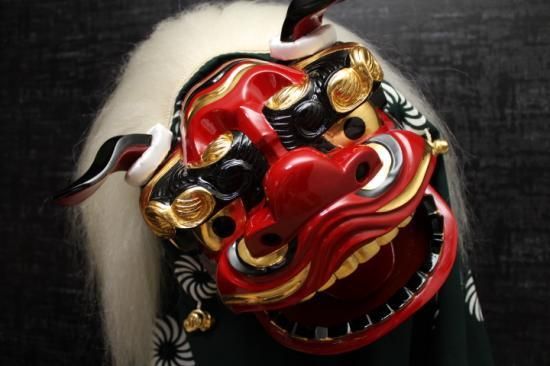 国産獅子舞 宇津 八寸 カスタムしゃぐま毛 一式セット 上巻毛緑