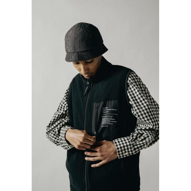 APPLEBUM アップルバム FLEECE FULL ZIP VEST - BLACK SUGAR