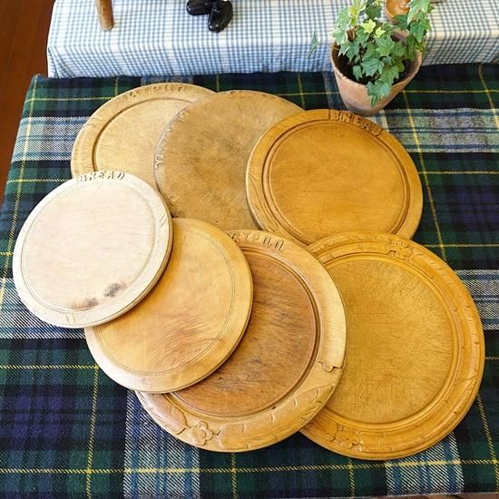 イギリス ヴィンテージ ブレッドボード 木製 直径30cm イギリス