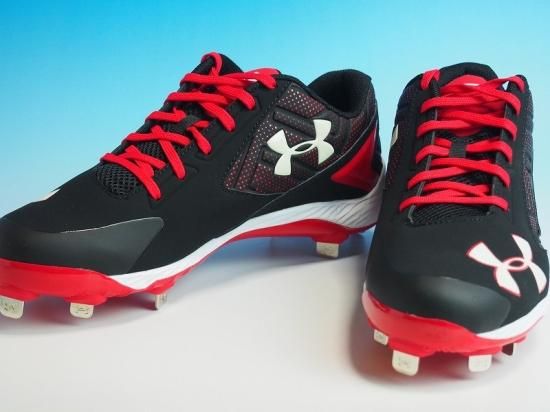 アンダーアーマー スパイク 黒/赤 YARD MID ST 野球 アンダーアーマー