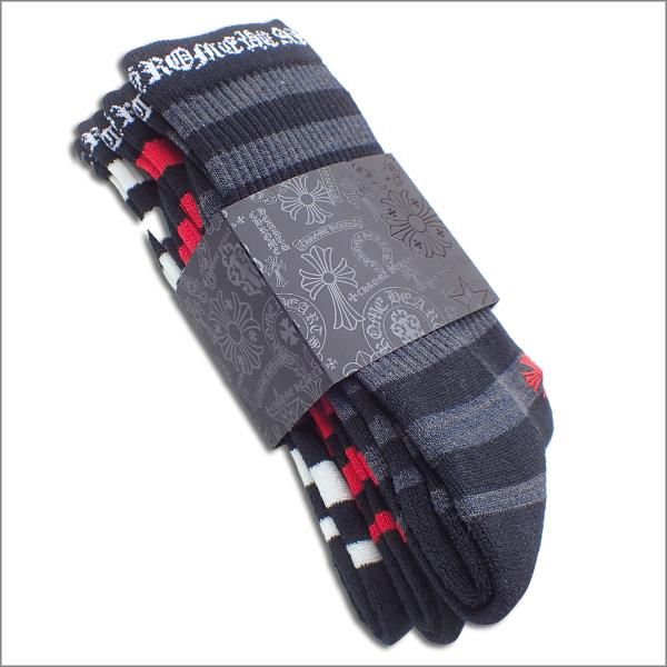 CHROME HEARTS (クロムハーツ) ソックス/CHストライプス/3パック