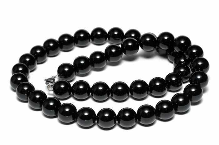 AAAランク】モリオン(黒水晶)ネックレス【ラウンド16mm玉】MORNE-004