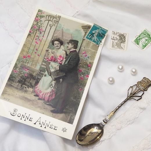 フランス 1900年初頭 アンティーク ポストカード【あけまして