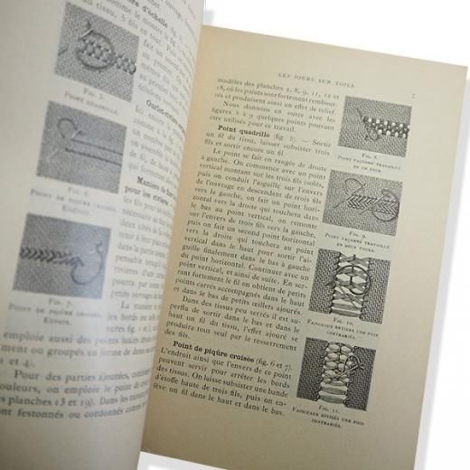 フランス 1930年 D.M.C. 刺繍図案 ドロンワークアンティーク本 LES