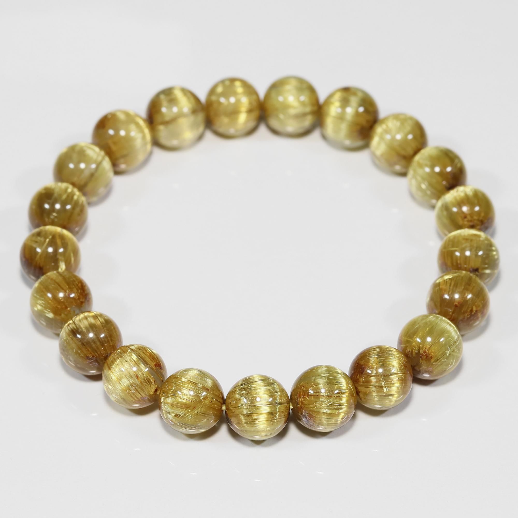 最高品質】タイチンルチルクォーツ(キャッツアイ効果入り) 9.5mm玉