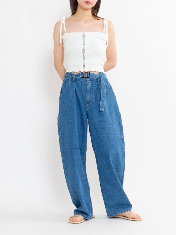 Cotton shirring camisole -コットンシャーリングキャミソール-PHEENY