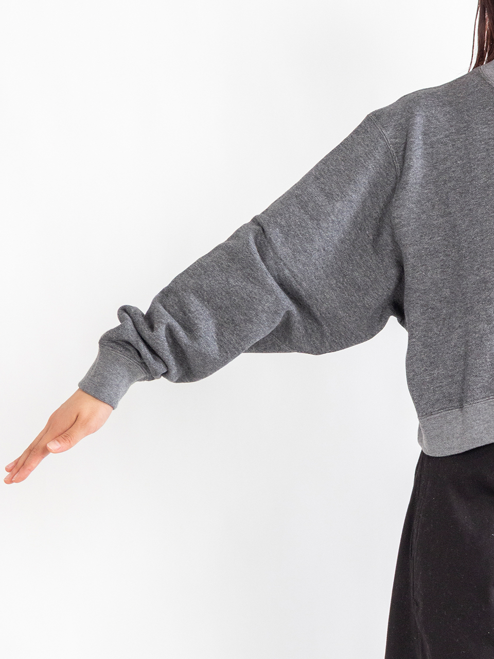 CROPPED SWEAT SHIRT-クロップドスウェットシャツ-HYKE（ハイク