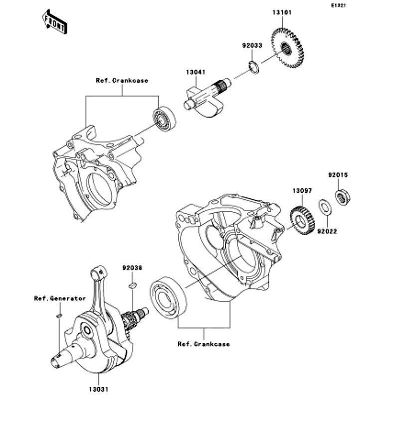 KLX250 2010(KLX250SAF) 純正クランクシャフト / KLX250 - Kawasaki