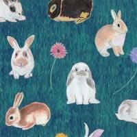 nora-ST1360-OX-A ナチュラル うさぎ柄｜布生地・ファブリック生地通販