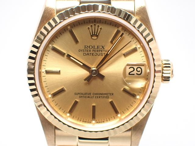 ロレックス デイトジャスト シャンパンバー 18KYG Ref.68278 - 腕時計