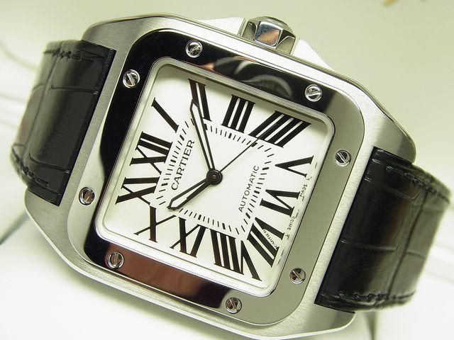 Cartier サントスドゥカルティエ ホワイトレザーベルト MM 用 Cartier