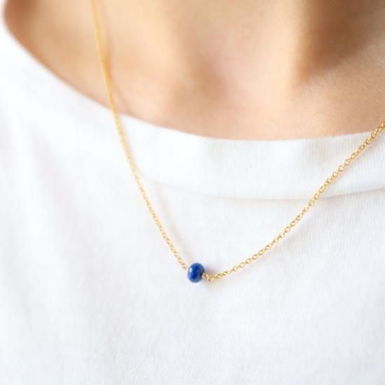 minikin]14kgf【9月・12月/ラピスラズリ】小さな誕生石のネックレス