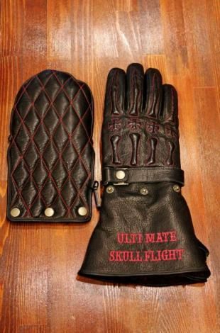 SKULL FLIGHT スカルフライト ULTIMATE BONE GLOVE 冬用グローブ Black