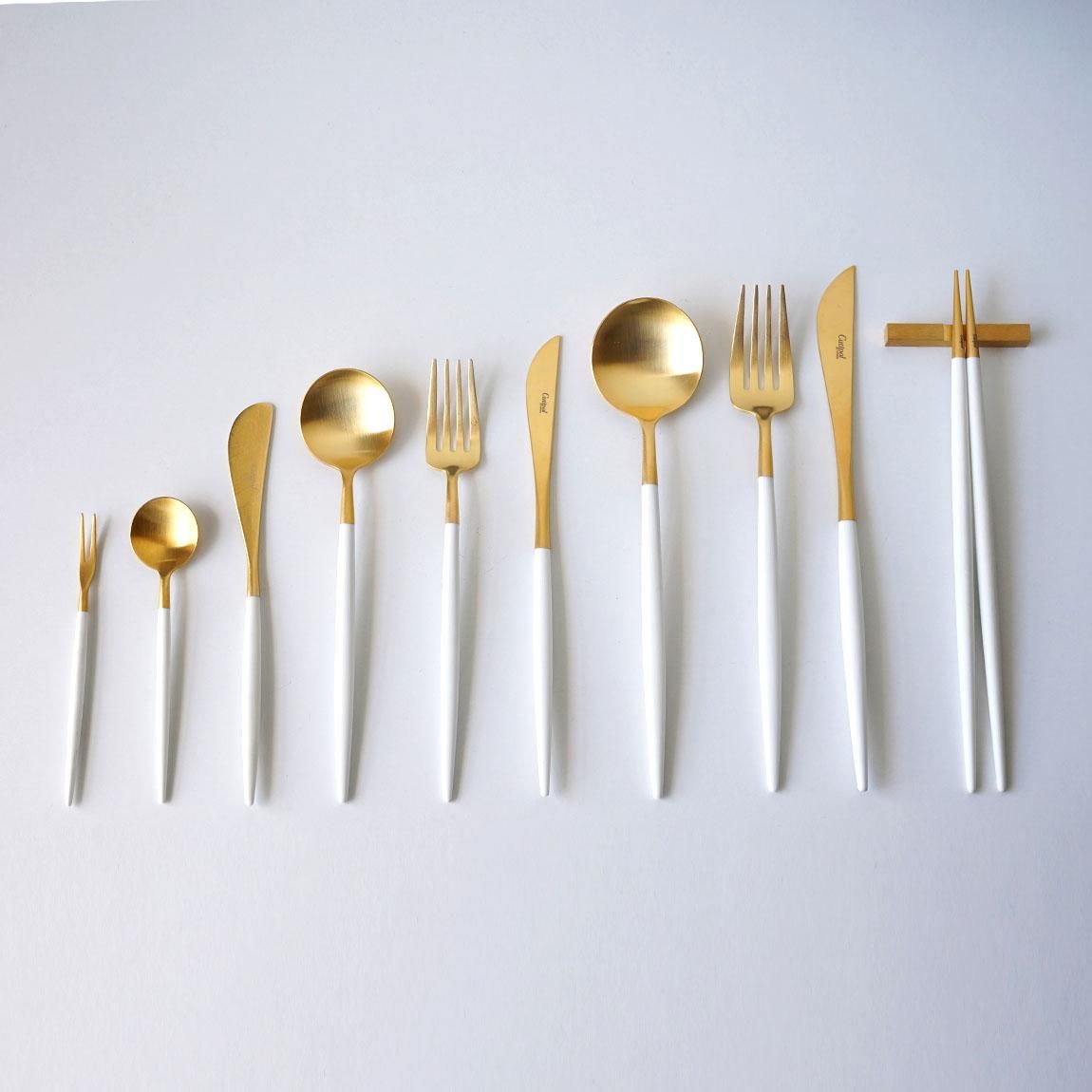 ri-ka リピーター様価格 GOAホワイト＆ゴールド ケーキフォーク×4