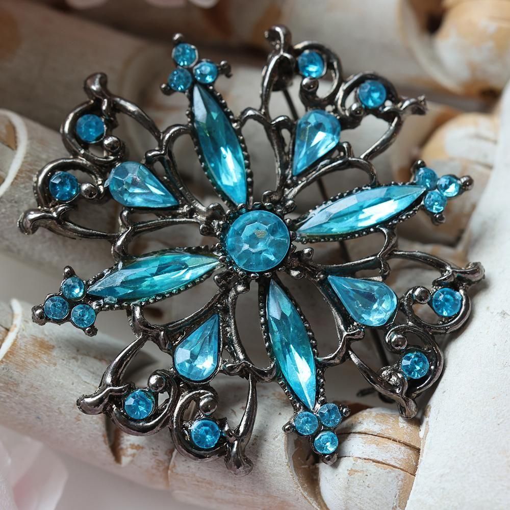 水色硝子のブローチ - 海福雑貨通販部