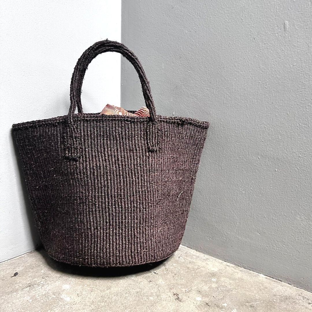 サイザル ラウンド カゴバッグS/ブラック - Eight Hundred Ships & Co.