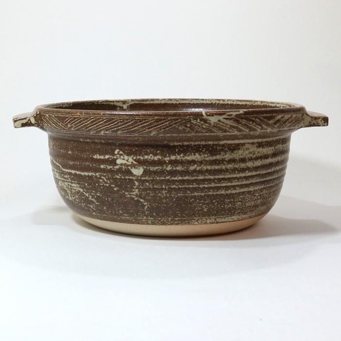 戸津圭一郎/土鍋/炊飯/大/彫り三島 - puentopuenta/プエントプエンタ