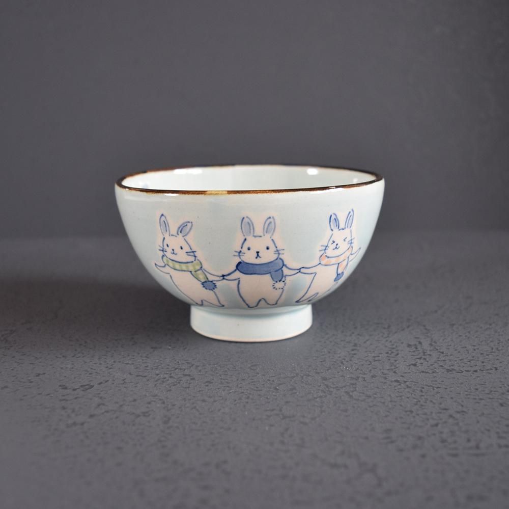 喜多代京子 お茶碗 水色 うさぎ - SLOW MARKET （スロー マーケット