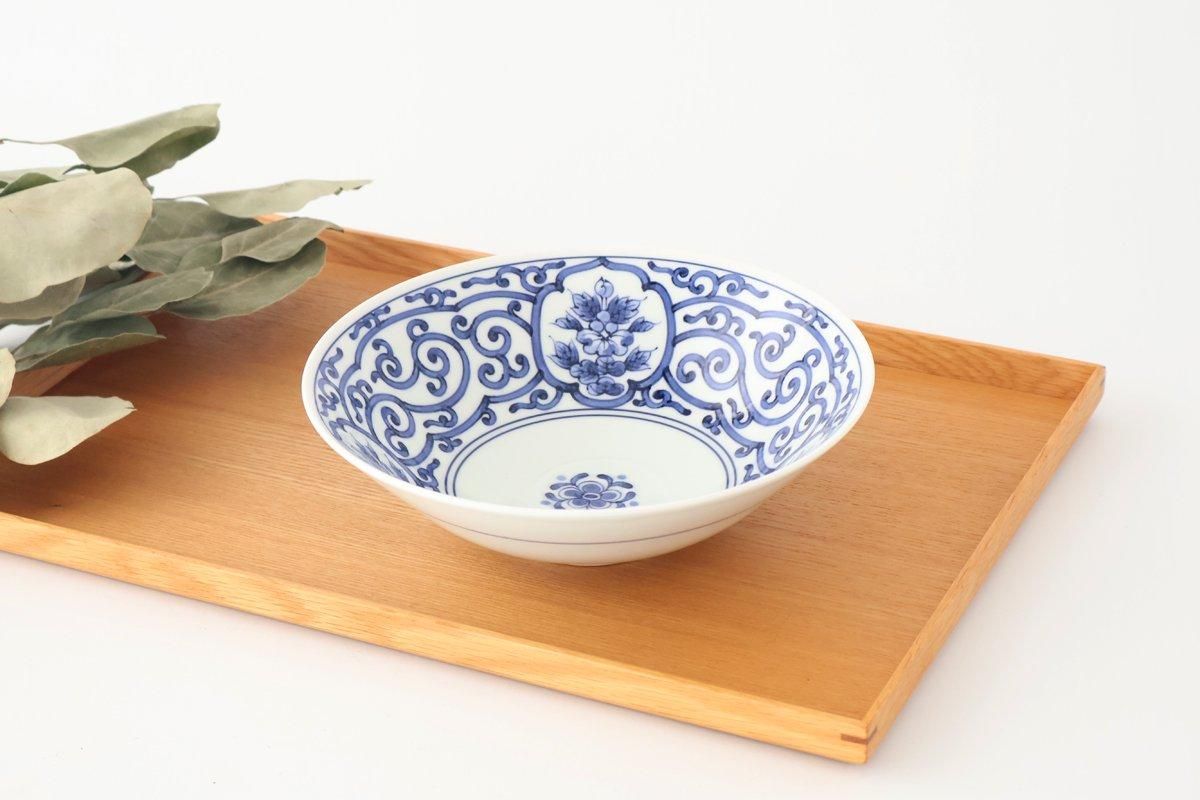 平鉢｜6寸｜間取青花文｜磁器｜波佐見焼｜和食器通販｜うちる｜和食器