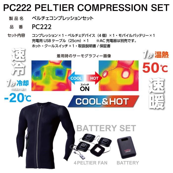 村上被服 PC222（ペルチェ式コンプレッションセット）｜空調服EFウェア