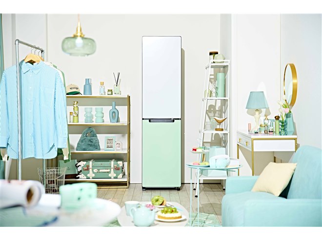 ハイアール、208L冷凍冷蔵庫「freemo」に新色「ホワイト＆グリーン」を