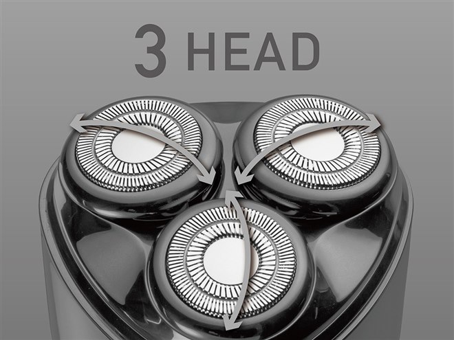 コイズミ、シームレスデザインを採用したUSB充電式メンズシェーバー4