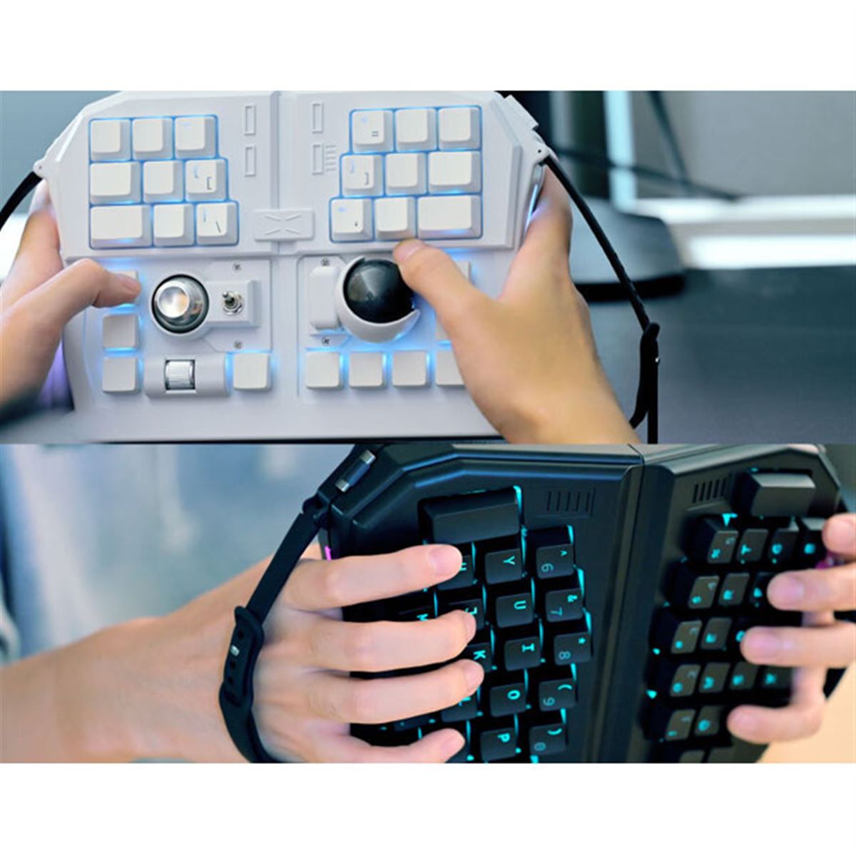 ビックカメラ、両手で握ってタイプできる変形キーボード「GrabShell