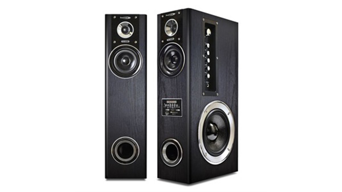 クマザキエイム、最大120W出力のアンプ内蔵タワースピーカー「VABEL