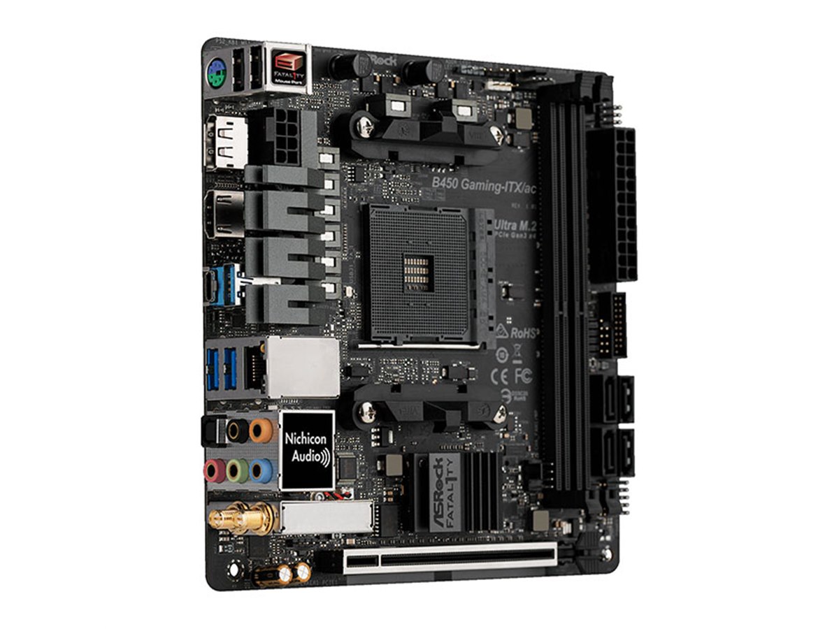 ASRock、「AMD B450」を搭載したMini ITXゲーミングマザー「Fatal1ty