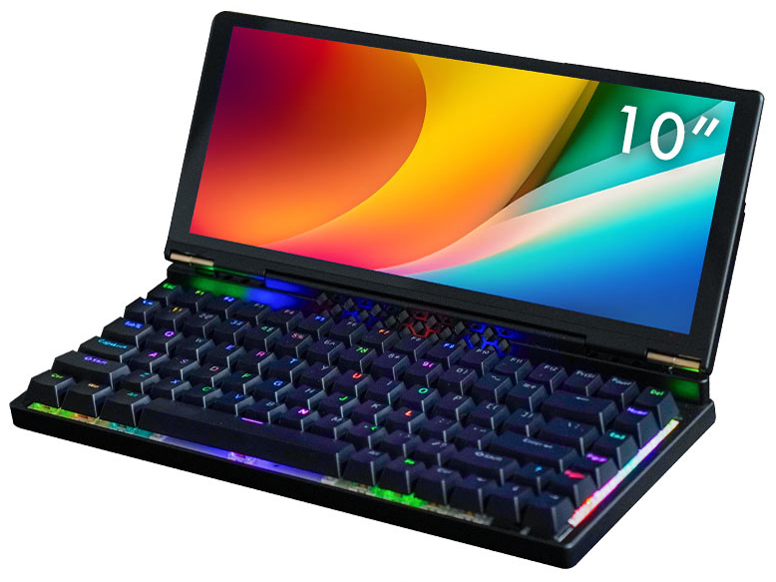 サンコー 10インチモニター搭載メカニカルキーボード KWSD25CBK 青軸