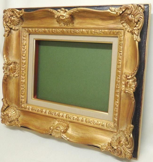 サンマルコ 金+黒 F25号 高級油彩額縁 アクリル板仕様 受注生産品