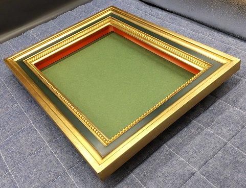 F20 金色 557 油彩額縁 装飾的 アクリル付き F20 金色 557 油彩額縁