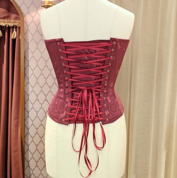 受注生産】レースプリントロングコルセット（ワイン） - 【公式
