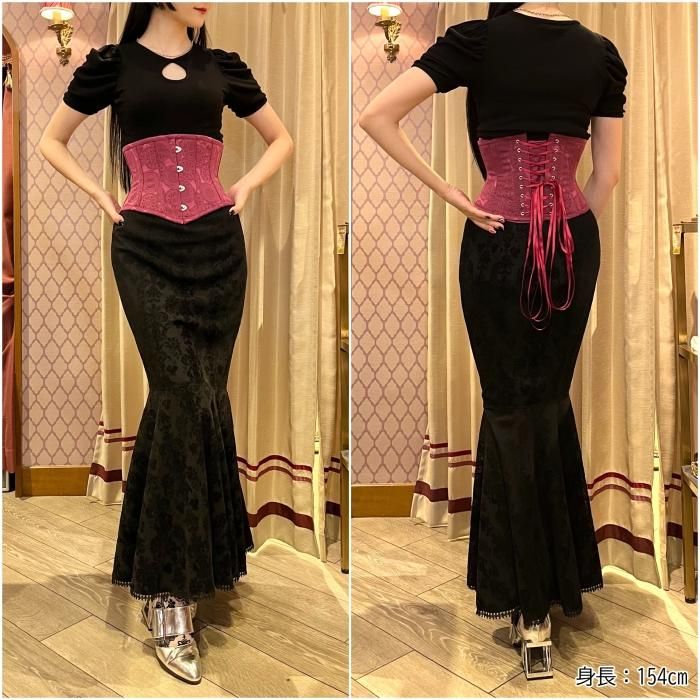 受注生産】レースプリントミニショートコルセット（ワイン） - 【公式