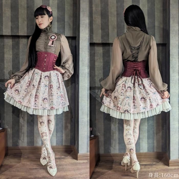 受注生産】ローズサテンミニショートコルセット(レッド) - 【公式