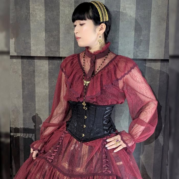 受注生産】ローズサテンミニショートコルセット(ブラック) - 【公式