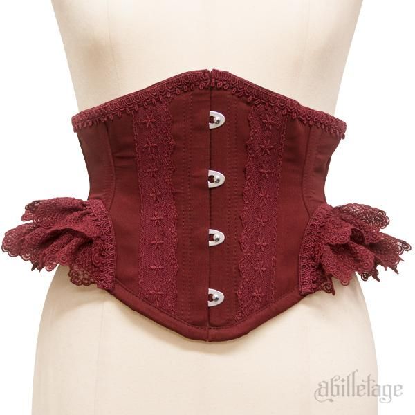 ☆生地廃番☆【受注生産】ヴィクトリアンミニコルセット(ボルドー
