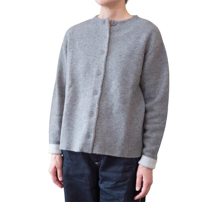 Antipast(アンティパスト) felted ニットカーディガン #M.グレー- ミナ