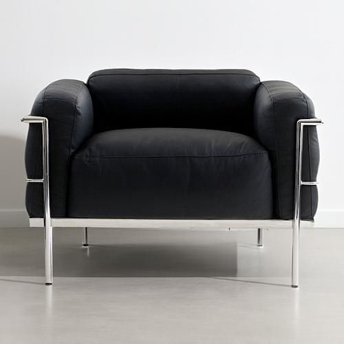 ル・コルビジェ/LC3プロトタイプ1Pシングルソファ【ステンレスフレーム