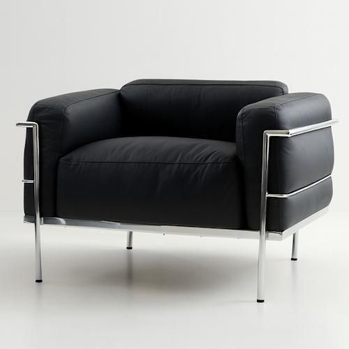 ル・コルビジェ/LC3プロトタイプ1Pシングルソファ【ステンレスフレーム