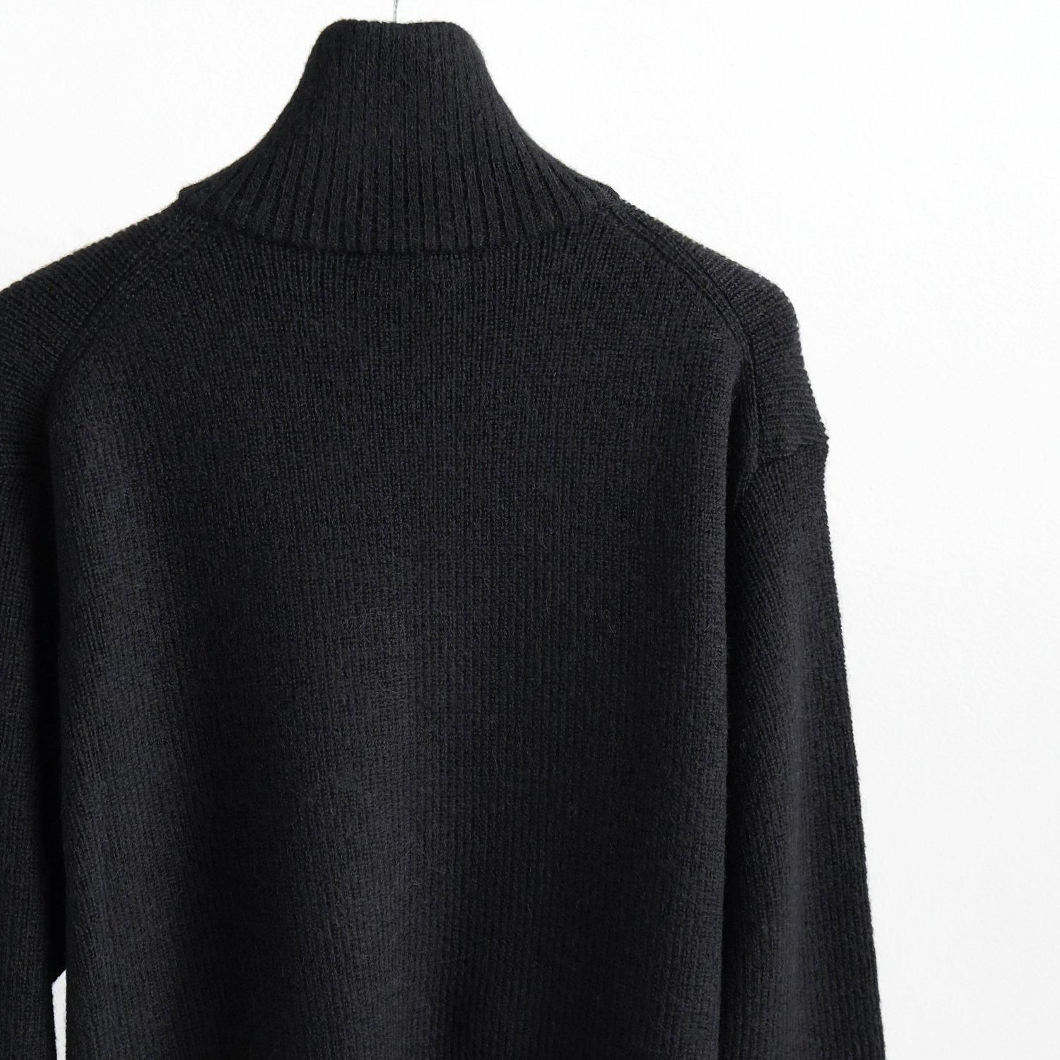 HIGHLAND WOOL ALPACA DRIVERS KNIT [BLACK] - WUNDER 大阪 セレクト