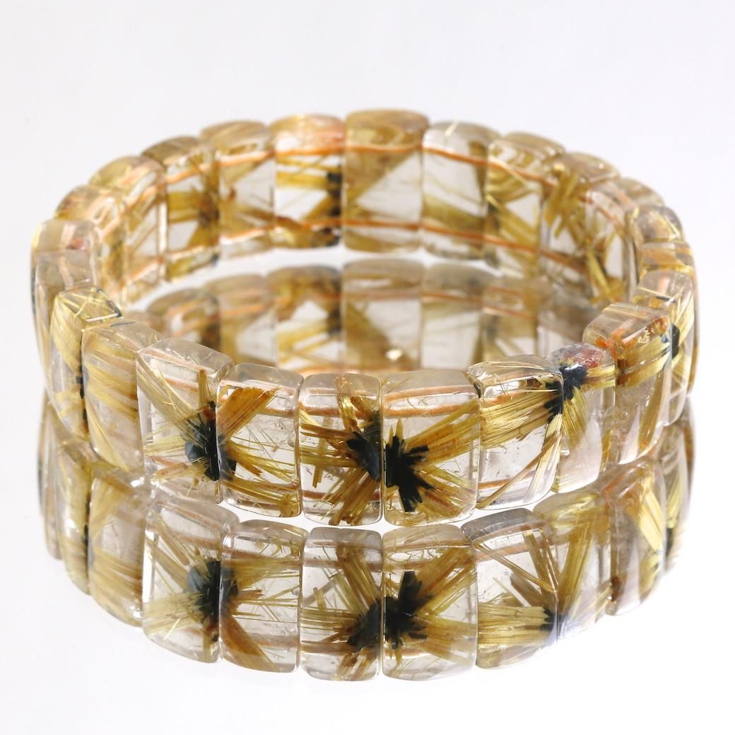 プレミアム] 太陽放射ルチルクォーツ バングル 16mm #JA694